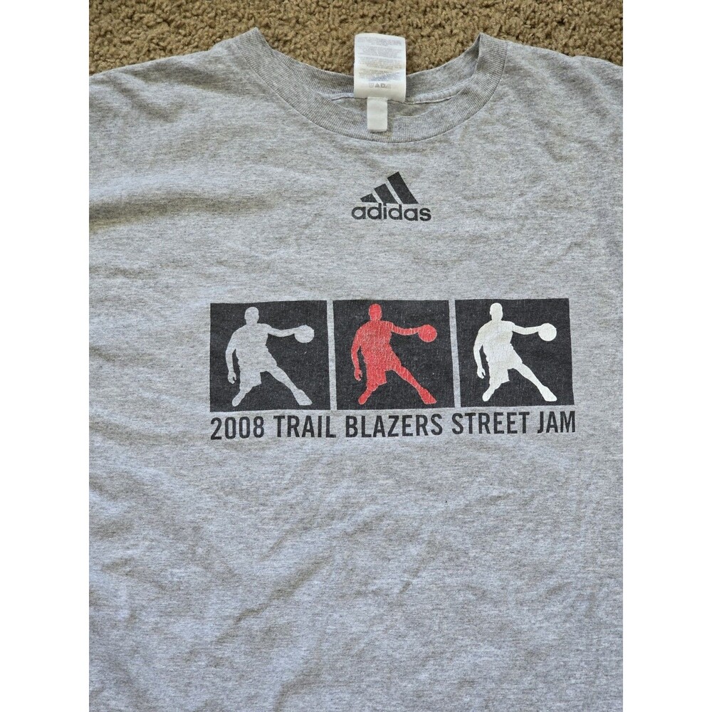Adidas 2008 Portland Trail Blazers Street Jam T-Shirt - Men's 2XL - Gray - Picture 1 of 7